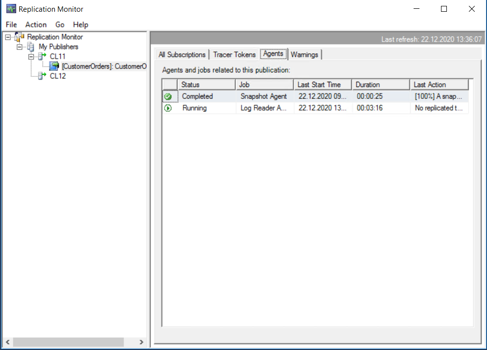 Transaktionale Replikation - Replication Monitor