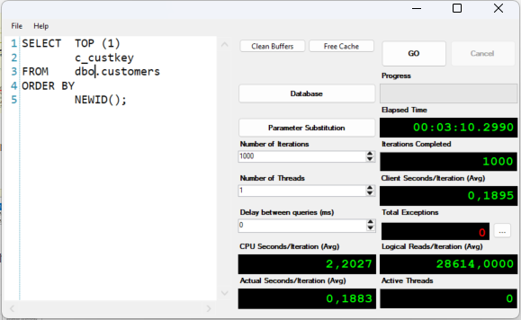 Load Test to recieve a random key value shows high CPU Usage per iteration step.